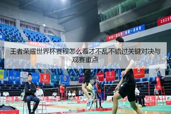 王者荣耀世界杯赛程怎么看才不乱不错过关键对决与观赛重点